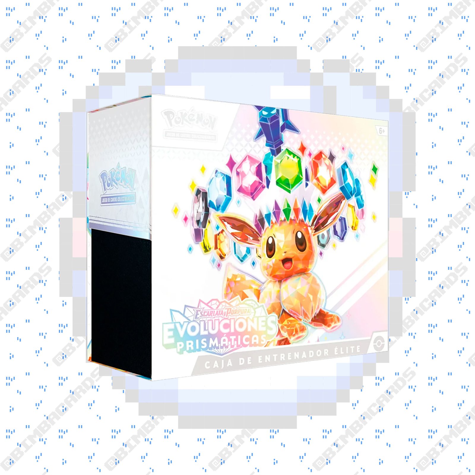 ETB Evoluciones Prismáticas Pokémon TCG – sobres, cartas promocionales y mini figura