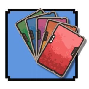 Conjunto de fundas para cartas en varios colores estilo pixel art