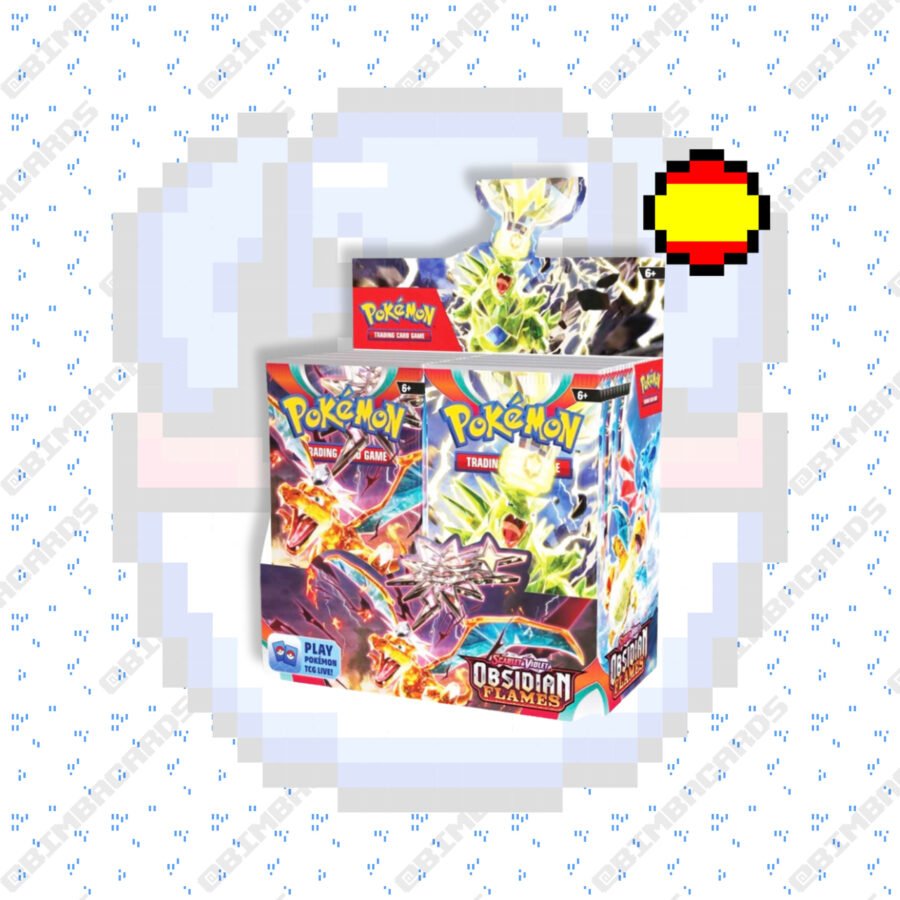 Booster Box Llamas Obsidianas Pokémon TCG, caja de cartas coleccionables para jugar y coleccionar.