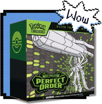 Caja de Entrenador Élite Mega Evolución Perfect Order Pokémon con diseño único