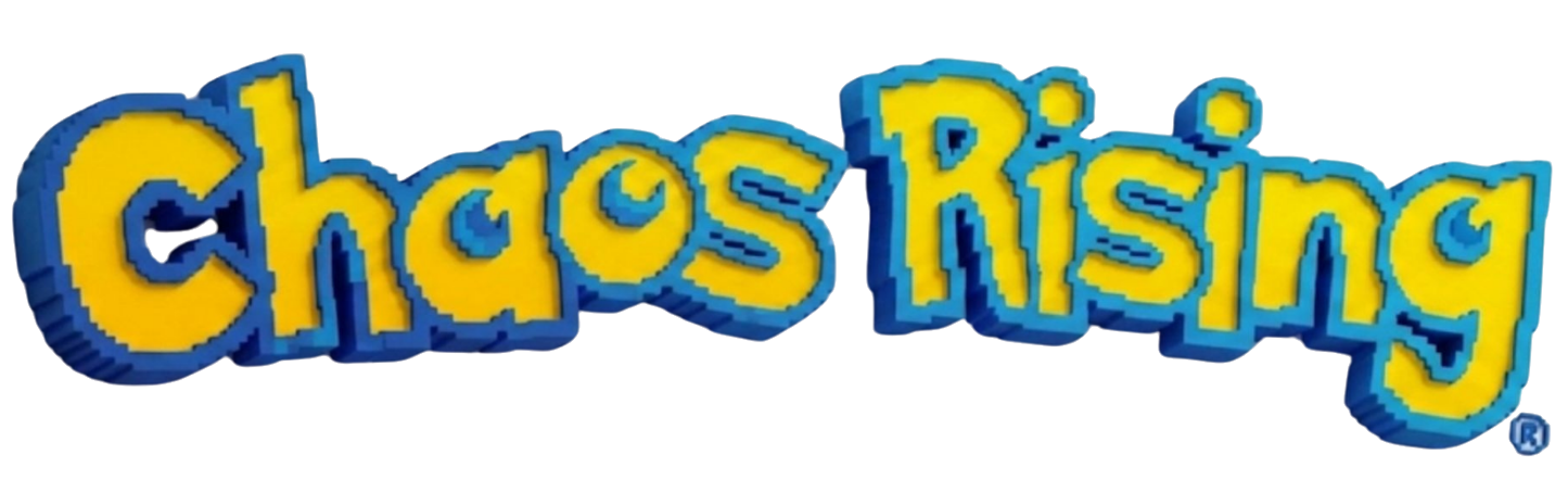 Logo de Chaos Rising en estilo pixelado con estilo Pokémon